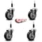 Service Caster 4'' Black Poly Wheel Swivel 7/8'' Expanding Stem Caster Set, 4PK SCC-EX20S414-PPUB-BLK-78-4 - alternate 4